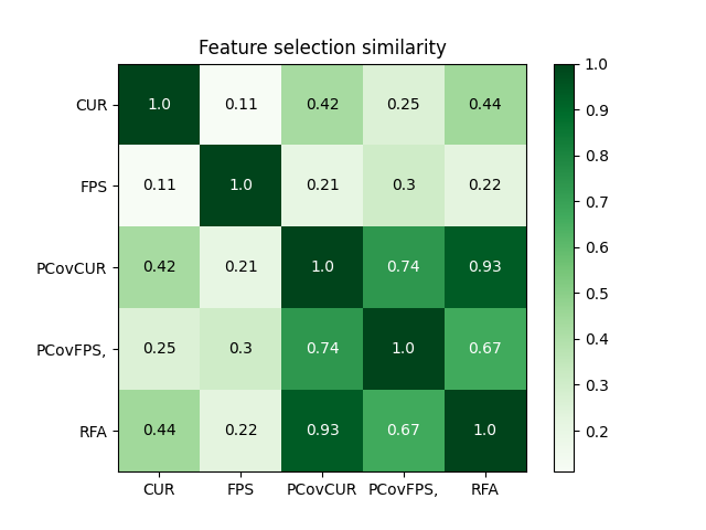 Feature selection similarity